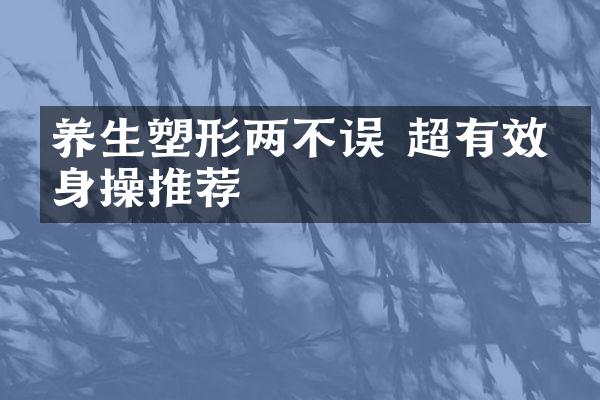 养生塑形两不误 超有效塑身操推荐