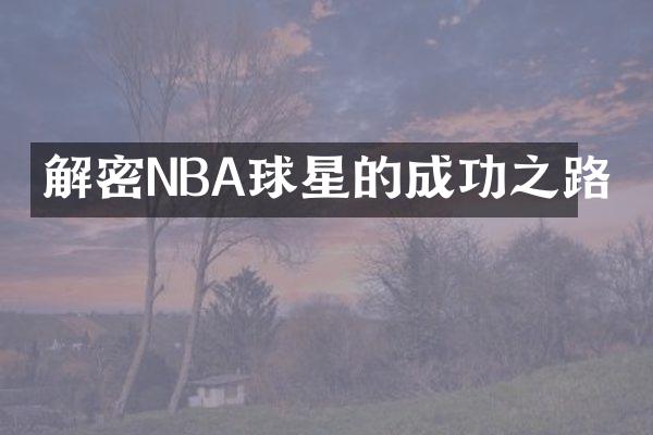 解密NBA球星的成功之路