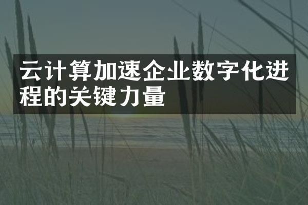 云计算加速企业数字化进程的关键力量