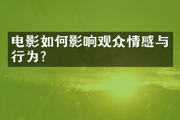 电影如何影响观众情感与行为?