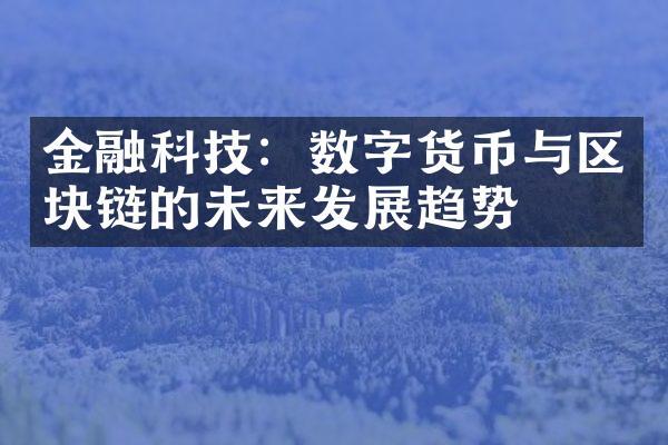 金融科技：数字货币与区块链的未来发展趋势