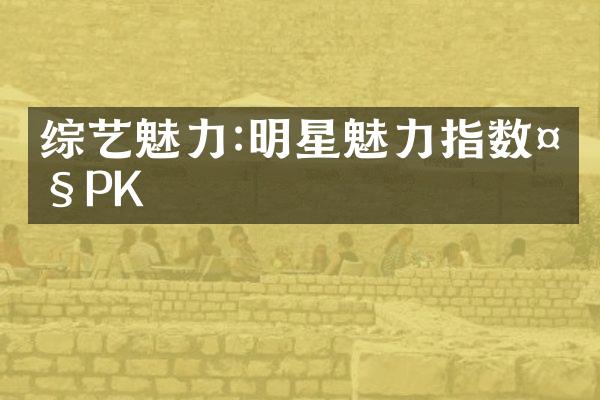 综艺魅力:明星魅力指数大PK