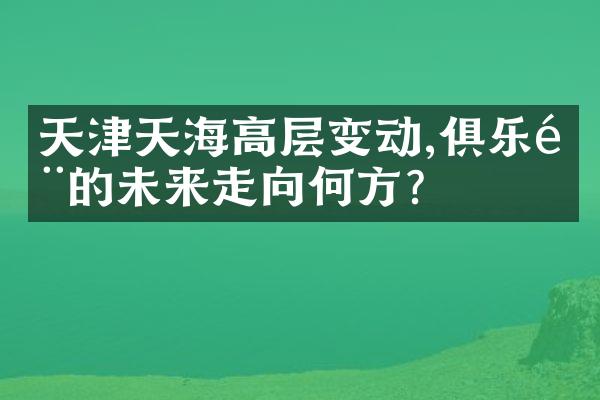 天津天海高层变动,俱乐部的未来走向何方?