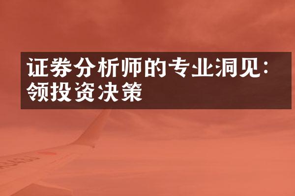 证券分析师的专业洞见:引领投资决策