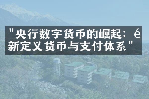 "央行数字货币的崛起：重新定义货币与支付体系"