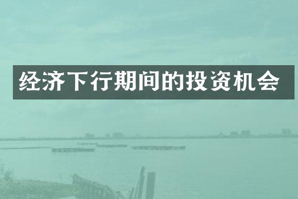 经济下行期间的投资机会