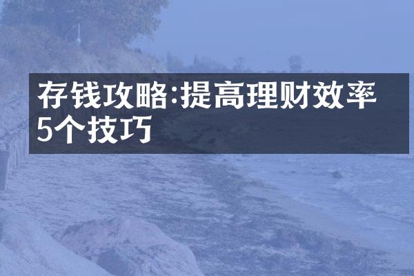 存钱攻略:提高理财效率的5个技巧