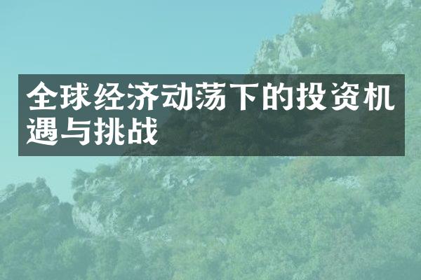 全球经济动荡下的投资机遇与挑战