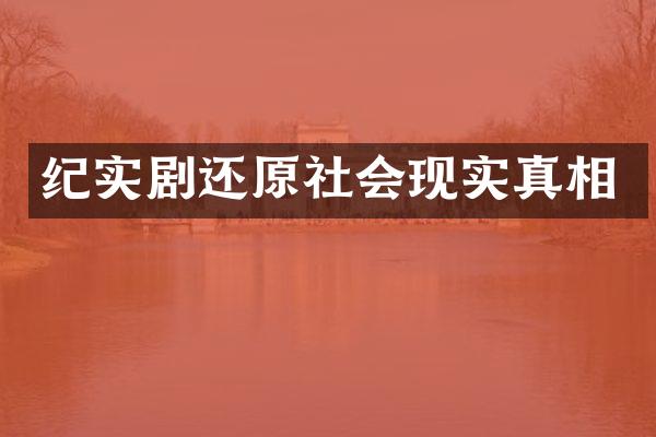 纪实剧还原社会现实真相