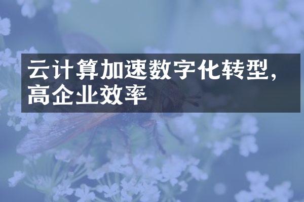 云计算加速数字化转型,提高企业效率