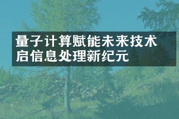 量子计算赋能未来技术 开启信息处理新纪元