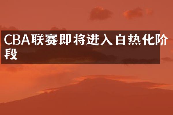 CBA联赛即将进入白热化阶段