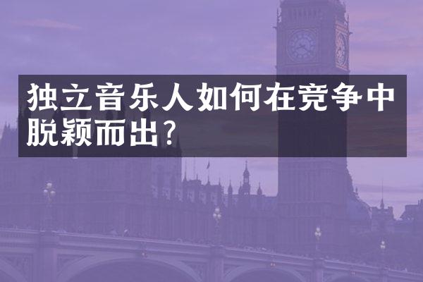 独立音乐人如何在竞争中脱颖而出?