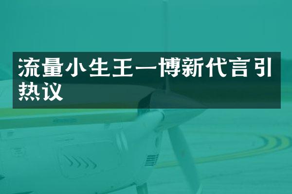 流量小生王一博新代言引热议