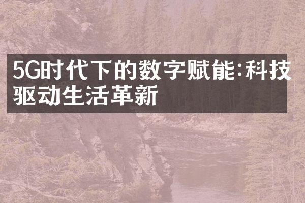 5G时代下的数字赋能:科技驱动生活革新