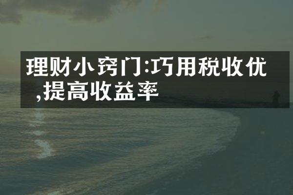 理财小窍门:巧用税收优惠,提高收益率