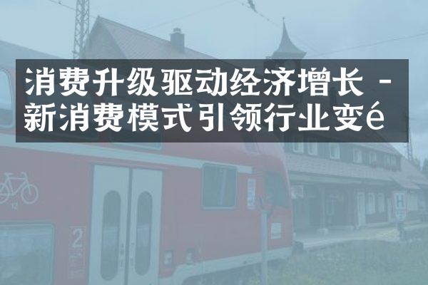 消费升级驱动经济增长 - 新消费模式引领行业变革