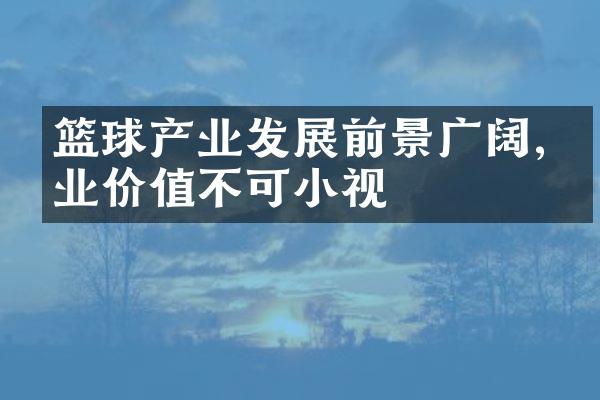 篮球产业发展前景广阔,商业价值不可小视