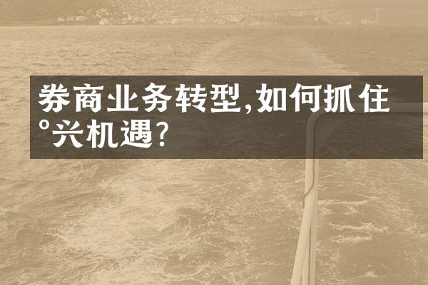 券商业务转型,如何抓住新兴机遇?