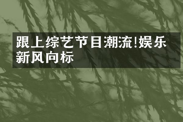 跟上综艺节目潮流!娱乐圈新风向标