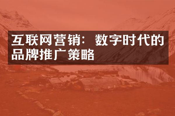 互联网营销：数字时代的品牌推广策略