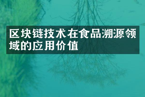 区块链技术在食品溯源领域的应用价值