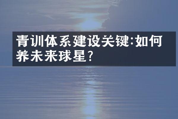 青训体系建设关键:如何培养未来球星?