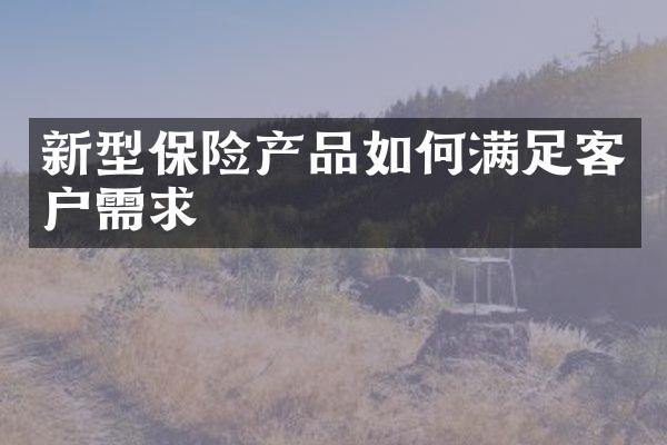 新型保险产品如何满足客户需求