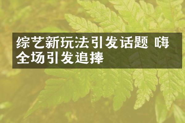 综艺新玩法引发话题 嗨翻全场引发追捧