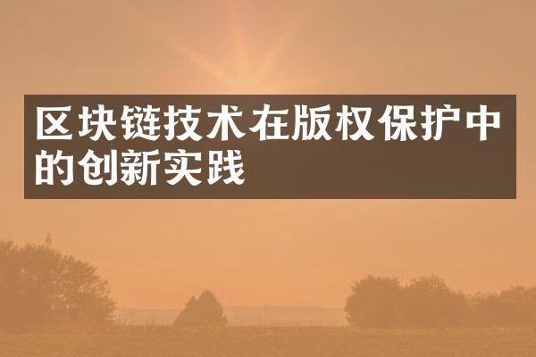 区块链技术在版权保护中的创新实践