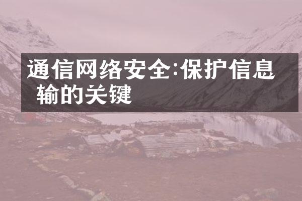 通信网络安全:保护信息传输的关键