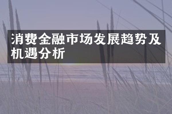 消费金融市场发展趋势及机遇分析