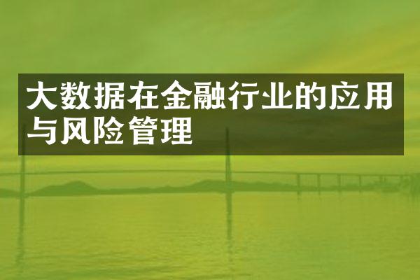 大数据在金融行业的应用与风险管理