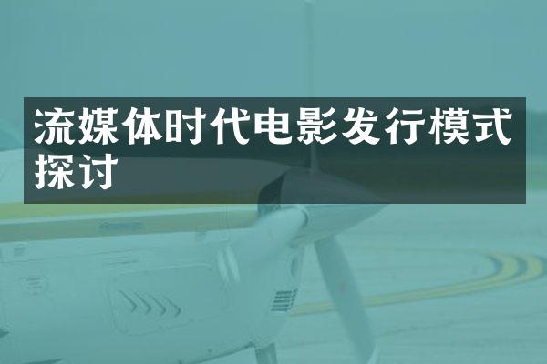 流媒体时代电影发行模式探讨