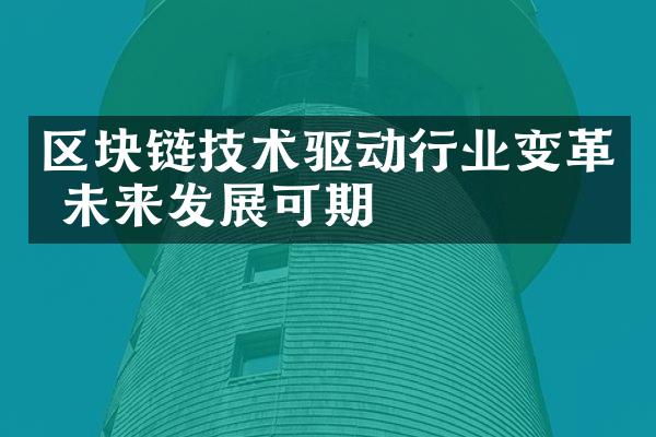 区块链技术驱动行业变革 未来发展可期