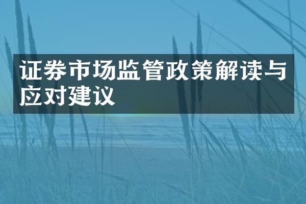 证券市场监管政策解读与应对建议