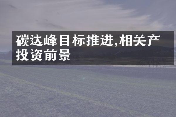 碳达峰目标推进,相关产业投资前景