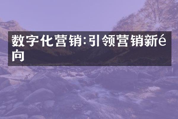 数字化营销:引领营销新风向