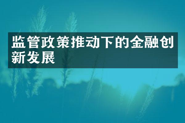 监管政策推动下的金融创新发展