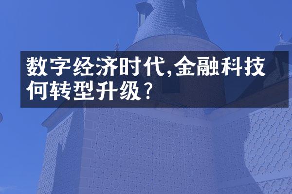 数字经济时代,金融科技如何转型升级?