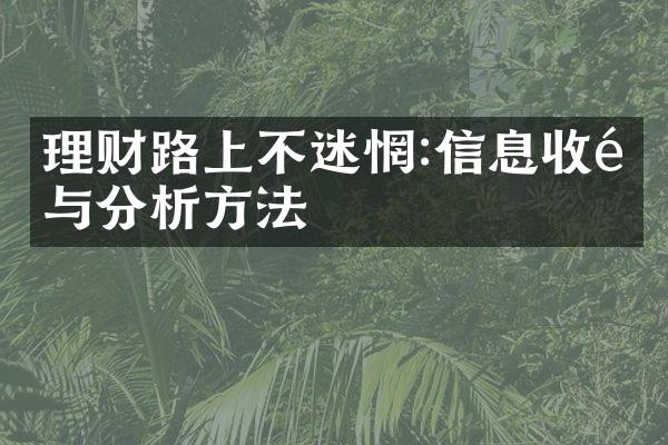 理财路上不迷惘:信息收集与分析方法