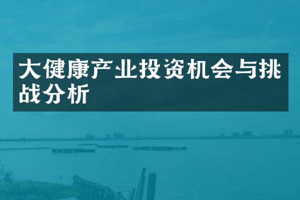 大健康产业投资机会与挑战分析