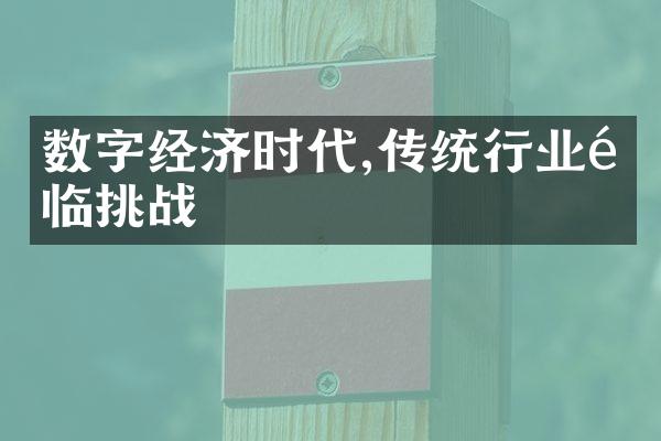 数字经济时代,传统行业面临挑战