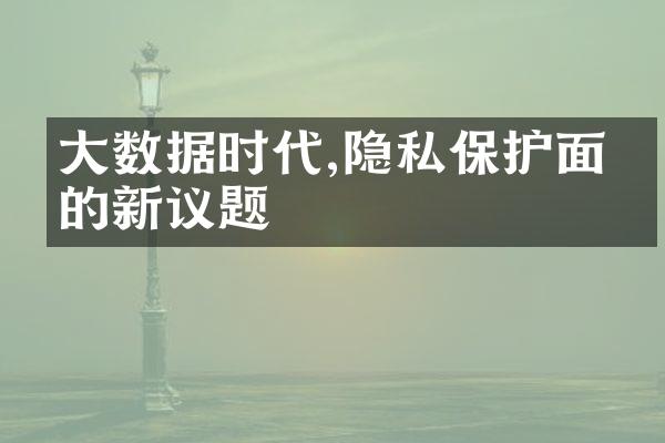 大数据时代,隐私保护面临的新议题