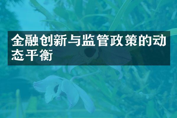 金融创新与监管政策的动态平衡