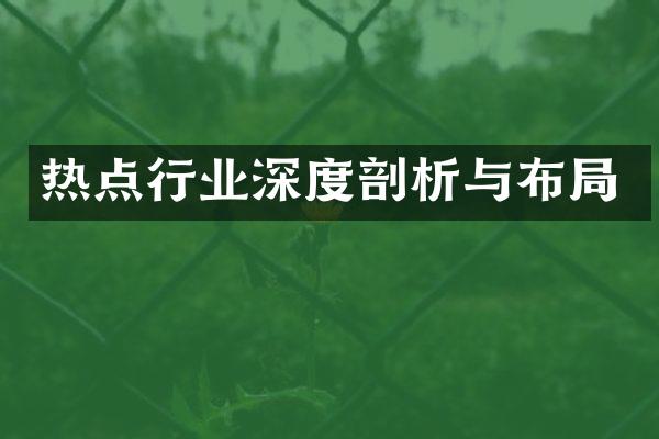 热点行业深度剖析与布局