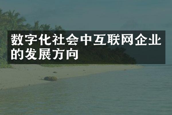 数字化社会中互联网企业的发展方向