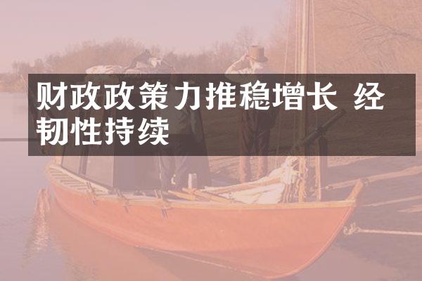 财政政策力推稳增长 经济韧性持续