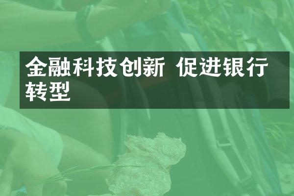 金融科技创新 促进银行业转型