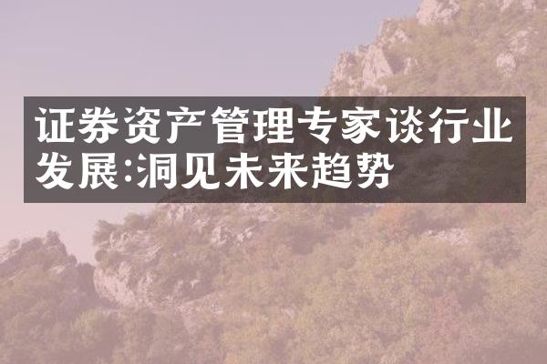 证券资产管理专家谈行业发展:洞见未来趋势